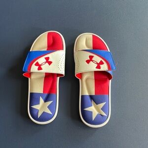 Under Armour Velcro Texas Slides - Size 8 - Good Condition